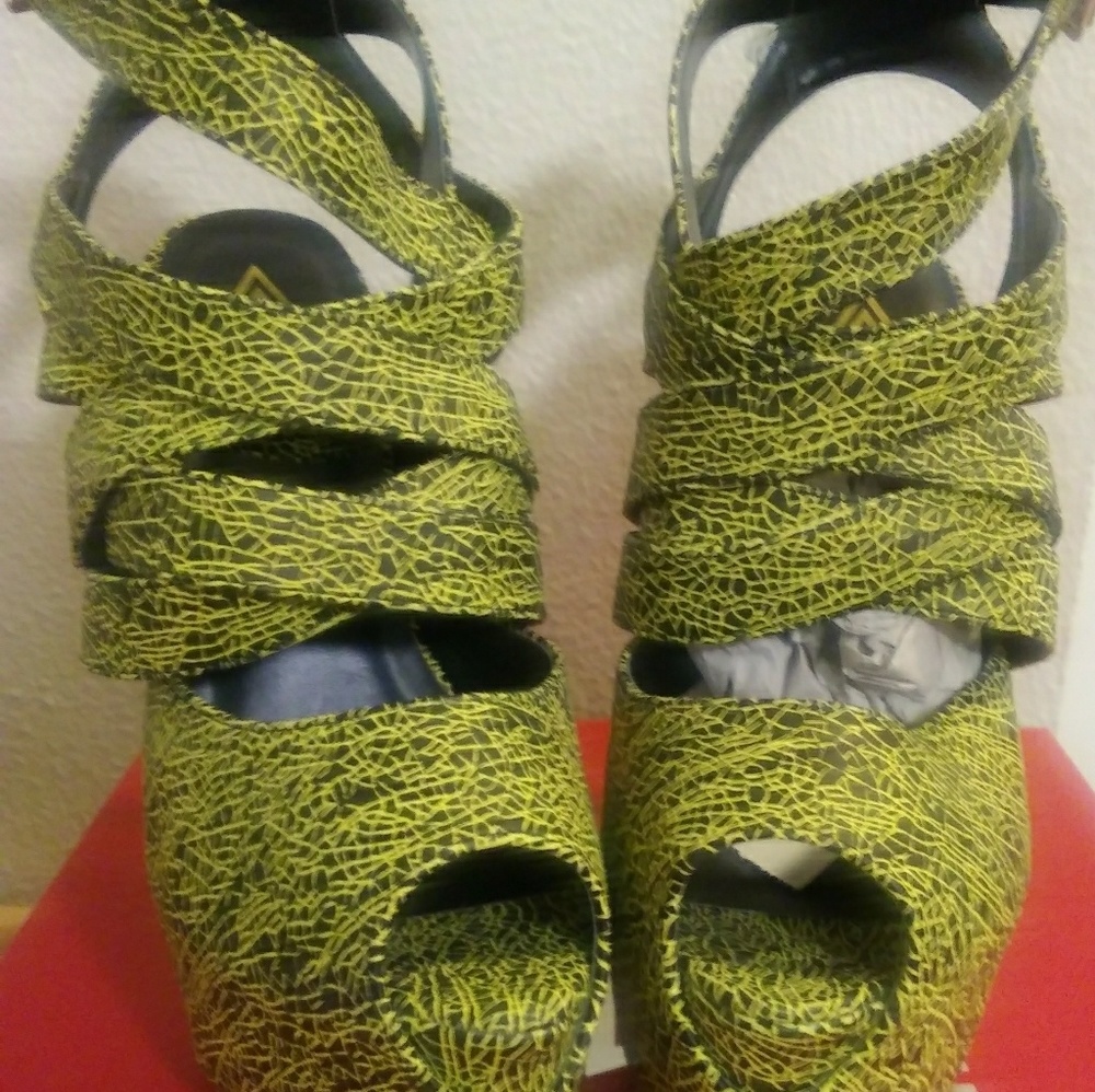 Athena Ellie Yellow Sandals Heels